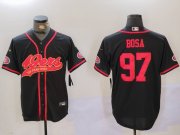 Cheap Men's San Francisco 49ers #97 Nick Bosa Black With Patch Cool Base Stitched Baseball Jerseys