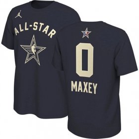 Cheap Men\'s 2024 All-Star #0 Tyrese Maxey Navy T-Shirt