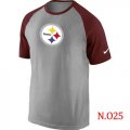 Wholesale Cheap Nike Pittsburgh Steelers Ash Tri Big Play Raglan NFL T-Shirt Grey/Red