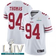 Wholesale Cheap Nike 49ers #94 Solomon Thomas White Super Bowl LIV 2020 Youth Stitched NFL Vapor Untouchable Limited Jersey