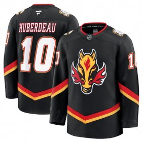 Men\'s Calgary Flames #10 Jonathan Huberdeau Black 2024-25 Alternate Stitched Hockey Jersey