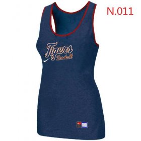 Wholesale Cheap Women\'s Nike Detroit Tigers Tri-Blend Racerback Stretch Tank Top Blue