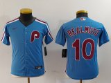 Cheap Youth Philadelphia Phillies #10 JT Realmuto Light Blue Cooperstown Cool Base Jersey