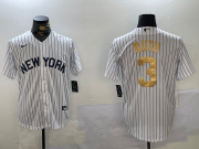 Cheap Men's New York Yankees #3 Babe Ruth White Pinstripe Fashion Cool Base Jersey