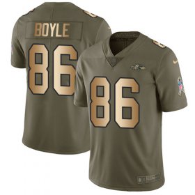 Wholesale Cheap Nike Ravens #86 Nick Boyle Olive/Gold Youth Stitched NFL Limited 2017 Salute To Service Jersey