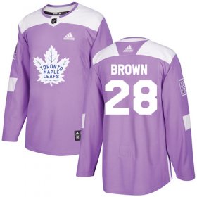 Wholesale Cheap Adidas Maple Leafs #28 Connor Brown Purple Authentic Fights Cancer Stitched NHL Jersey