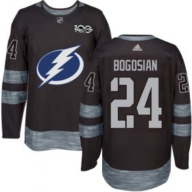 Cheap Adidas Lightning #24 Zach Bogosian Black 1917-2017 100th Anniversary Stitched NHL Jersey