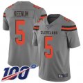 Wholesale Cheap Nike Browns #5 Case Keenum Gray Men's Stitched NFL Limited Inverted Legend 100th Season Jersey