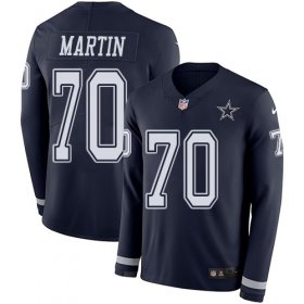 Wholesale Cheap Nike Cowboys #70 Zack Martin Navy Blue Team Color Men\'s Stitched NFL Limited Therma Long Sleeve Jersey