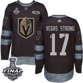 Wholesale Cheap Adidas Golden Knights #17 Vegas Strong Black 1917-2017 100th Anniversary 2018 Stanley Cup Final Stitched NHL Jersey