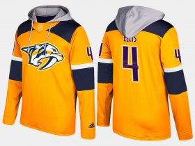 Wholesale Cheap Predators #4 Ryan Ellis Yellow Name And Number Hoodie