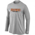 Wholesale Cheap Nike Cleveland Browns Authentic Font Long Sleeve T-Shirt Grey