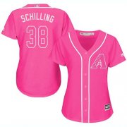 Wholesale Cheap Diamondbacks #38 Curt Schilling Pink Fashion Women's Stitched MLB Jersey