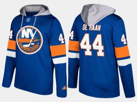 Wholesale Cheap Islanders #44 Calvin De Haan Blue Name And Number Hoodie