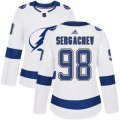 Cheap Adidas Lightning #98 Mikhail Sergachev White Road Authentic Women's Stitched NHL Jersey