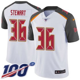 Wholesale Cheap Nike Buccaneers #36 M.J. Stewart White Men\'s Stitched NFL 100th Season Vapor Untouchable Limited Jersey