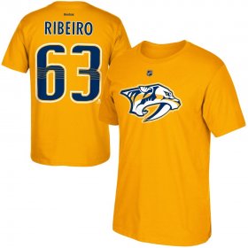 Wholesale Cheap Nashville Predators #63 Mike Ribeiro Reebok Name and Number Player T-Shirt Gold