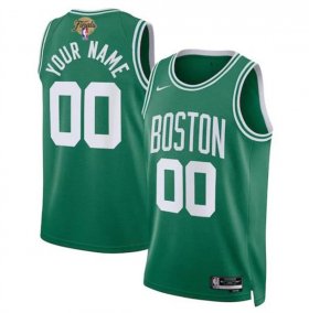 Cheap Men\'s Boston Celtics Active Player Custom Kelly Green 2024 Finals Icon Edition Stitched Basketball Jersey