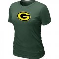 Wholesale Cheap Women's Green Bay Packers Neon Logo Charcoal T-Shirt Dark Green