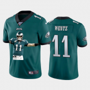 Cheap Philadelphia Eagles #11 Carson Wentz Nike Team Hero Vapor Limited NFL 100 Jersey Green