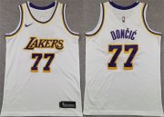 Cheap Youth Los Angeles Lakers #77 Luka Doncic White 2025 Association Edition Stitched Basketball Jersey