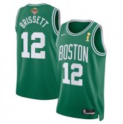 Wholesale Cheap Men's Boston Celtics #12 Oshae Brissett Kelly Green 2024 Finals Champions Icon Edition Stitched Basketball Jersey