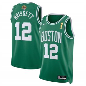 Wholesale Cheap Men\'s Boston Celtics #12 Oshae Brissett Kelly Green 2024 Finals Champions Icon Edition Stitched Basketball Jersey