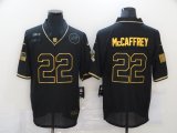 Wholesale Cheap Men's Carolina Panthers #22 Christian McCaffrey Black Gold 2020 Salute To Service Stitched NFL Nike Limited Jersey