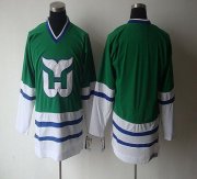 Wholesale Cheap Whalers Blank CCM Throwback Green Embroidered NHL Jersey