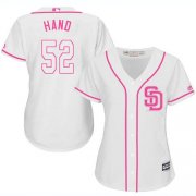 Wholesale Cheap Padres #52 Brad Hand White/Pink Fashion Women's Stitched MLB Jersey