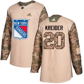 Wholesale Cheap Adidas Rangers #20 Chris Kreider Camo Authentic 2017 Veterans Day Stitched Youth NHL Jersey