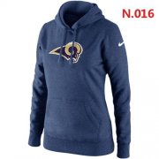 Wholesale Cheap Women's Los Angeles Rams Logo Pullover Hoodie Dark Blue