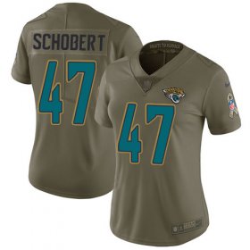 Wholesale Cheap Nike Jaguars #47 Joe Schobert Olive Women\'s Stitched NFL Limited 2017 Salute To Service Jersey