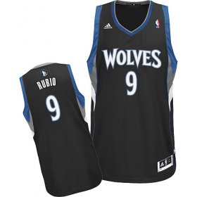 Wholesale Cheap Minnesota Timberwolves #9 Ricky Rubio Black Swingman Jersey