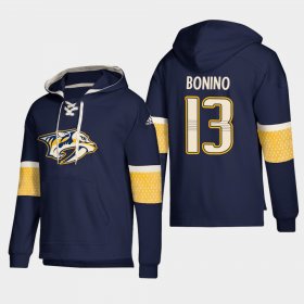 Wholesale Cheap Nashville Predators #13 Nick Bonino Navy adidas Lace-Up Pullover Hoodie