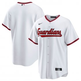 Cheap Men\'s Cleveland Guardians Blank White Cool Base Limited Stitched Baseball Jersey