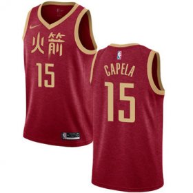 Wholesale Cheap Rockets #15 Clint Capela Red Basketball Swingman City Edition 2018-19 Jersey