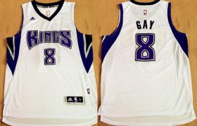 Wholesale Cheap Men\'s Sacramento Kings #8 Rudy Gay Revolution 30 Swingman New White Jersey