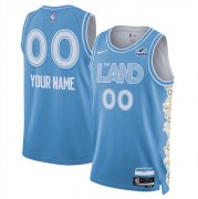 Cheap Men's Cleveland Cavaliers Active Player Custom Light Blue 2024-25 City Edition Stitched Jersey