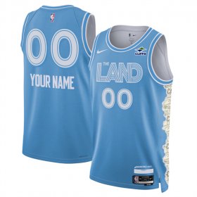 Cheap Men\'s Cleveland Cavaliers Active Player Custom Light Blue 2024-25 City Edition Stitched Jersey