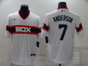 Wholesale Cheap Men's Chicago White Sox #7 Tim Anderson White Pullover Stitched MLB Cool Base Nike Jersey