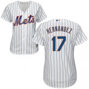 Wholesale Cheap Mets #17 Keith Hernandez White(Blue Strip) Home Women's Stitched MLB Jersey