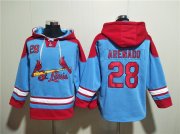 Wholesale Cheap Men's St.Louis Cardinals #28 Nolan Arenado Blue Ageless Must-Have Lace-Up Pullover Hoodie