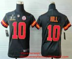 Wholesale Cheap Youth Kansas City Chiefs #10 Tyreek Hill Black 2021 Super Bowl LV Vapor Untouchable Stitched Nike Limited NFL Jersey