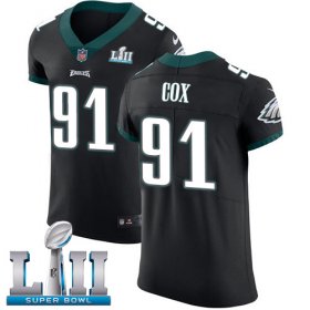 Wholesale Cheap Nike Eagles #91 Fletcher Cox Black Alternate Super Bowl LII Men\'s Stitched NFL Vapor Untouchable Elite Jersey