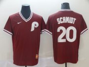 Wholesale Cheap Men Philadelphia Phillies 20 Schmidt Red Game Throwback Nike 2022 MLB Jersey