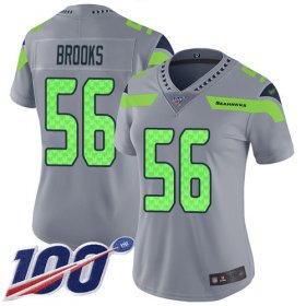 Wholesale Cheap Nike Seahawks #56 Jordyn Brooks Gray Women\'s Stitched NFL Limited Inverted Legend 100th Season Jersey