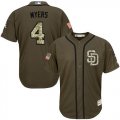 Wholesale Cheap Padres #4 Wil Myers Green Salute to Service Stitched MLB Jersey