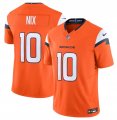 Wholesale Cheap Men's Denver Broncos #10 Bo Nix Orange 2024 F.U.S.E. Vapor Limited Football Stitched Jersey