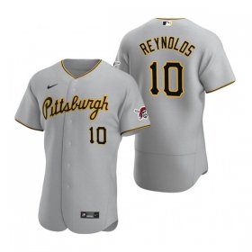 Cheap Mens Pittsburgh Pirates #10 Bryan Reynolds Nike Gray Road FlexBase Jersey